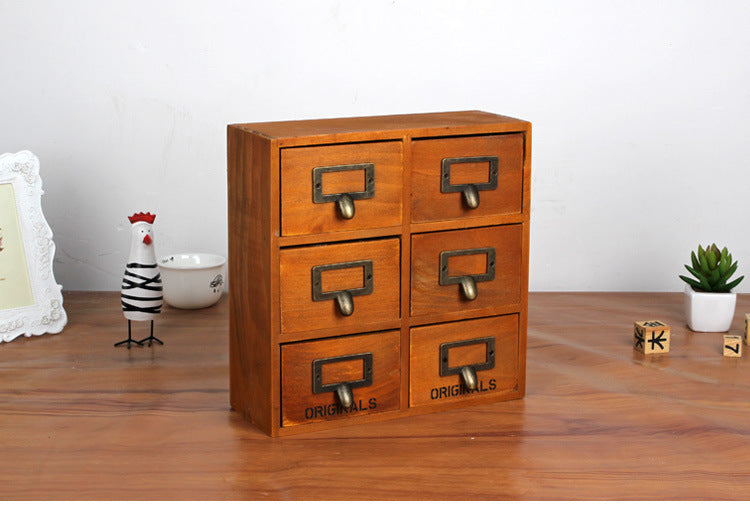 Wooden Drawer Office Organizer