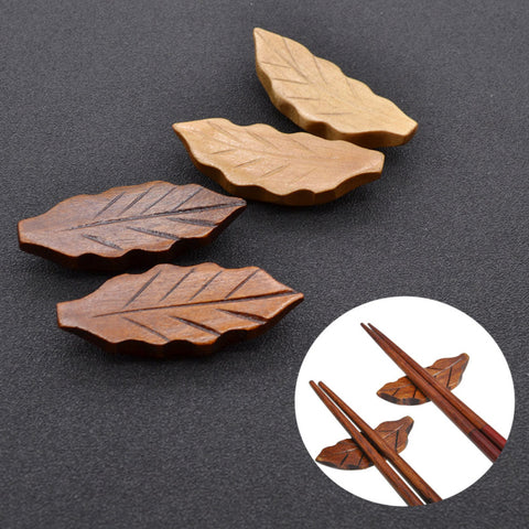 Japanese Style Leaves Wooden Chopstick Rest