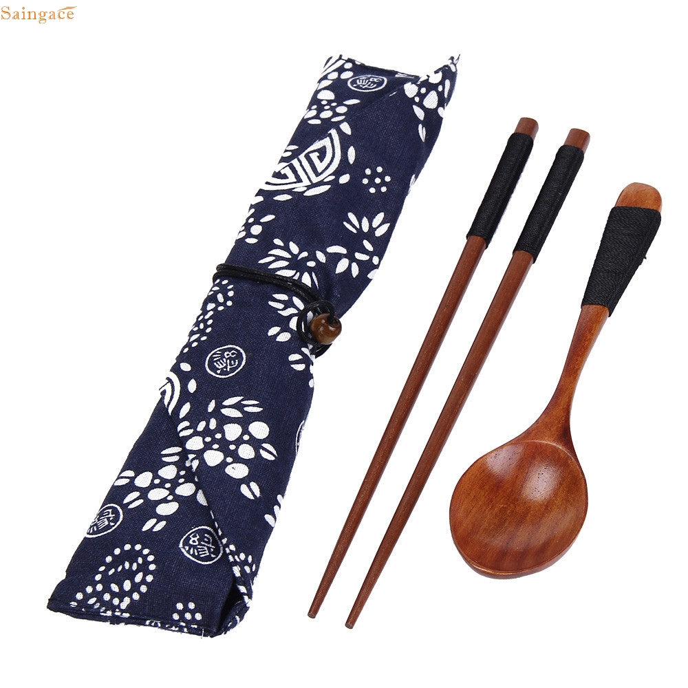 Portable Wooden Spoon and Chopsticks