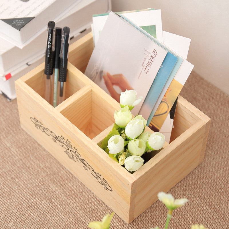 Wooden Office / Cosmetics Storage Organizer