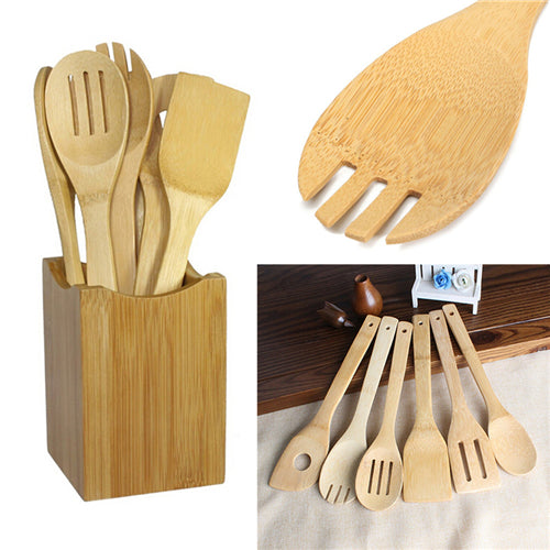 6pcs Bamboo Kitchen Utencils Set