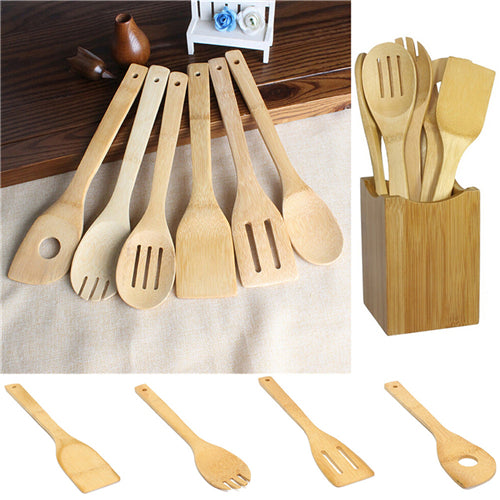 6pcs Bamboo Kitchen Utencils Set