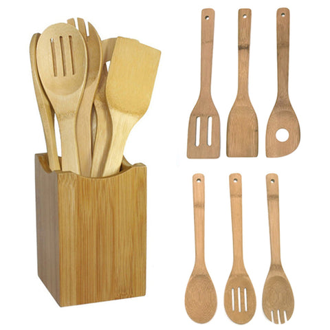 6pcs Bamboo Kitchen Utencils Set