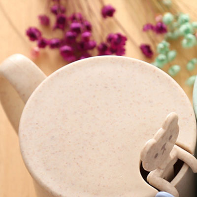 Cute Eco-friendly Animal Pattern Mugs with Handgrip, Lid, and Stirrer